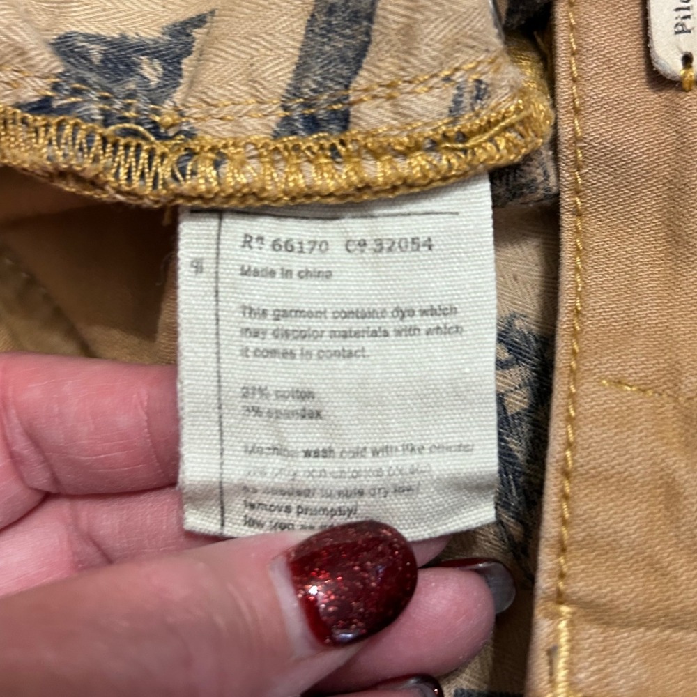 Pilcro Letterpress Anthropologie Women Tan Khaki Straight‎ Leg Pants Size 26 GUC - Picture 7 of 8